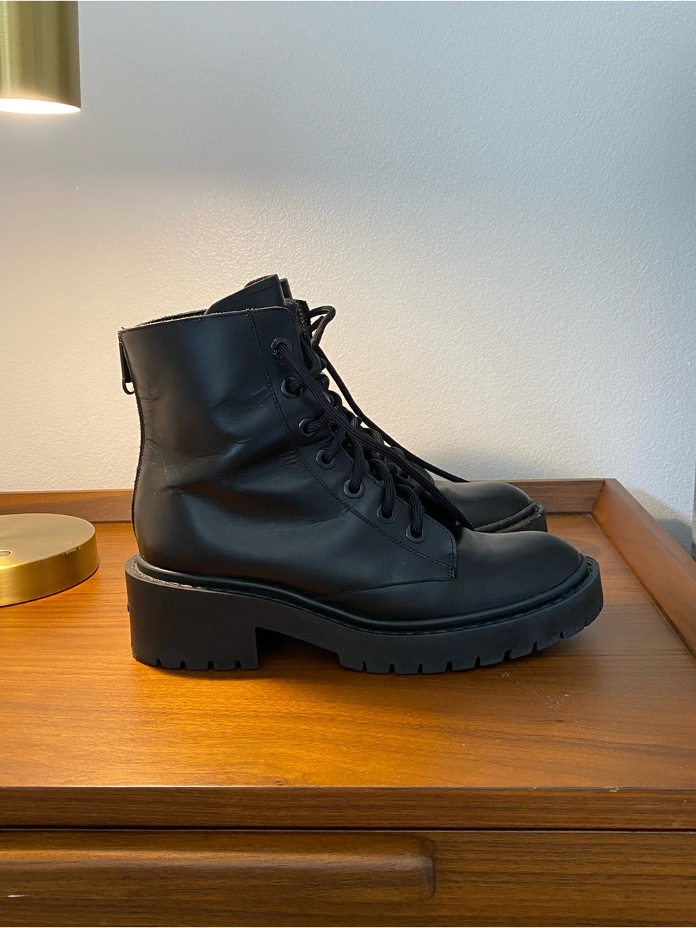 Kenzo Black Lace-Up Platform Combat Boots - Picture 4 of 10